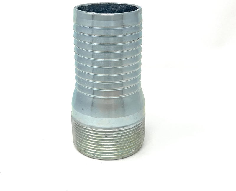 Gloxco Combination (KC) Nipple Fitting, 2″ Hose Shank x 2″ Male NPT, Zinc Plated Steel (KCN-200-NPT-GS) - Image 2